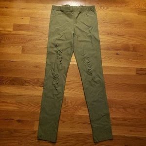 Poof Apparel Army Green Stretchy Pants NWT LARGE